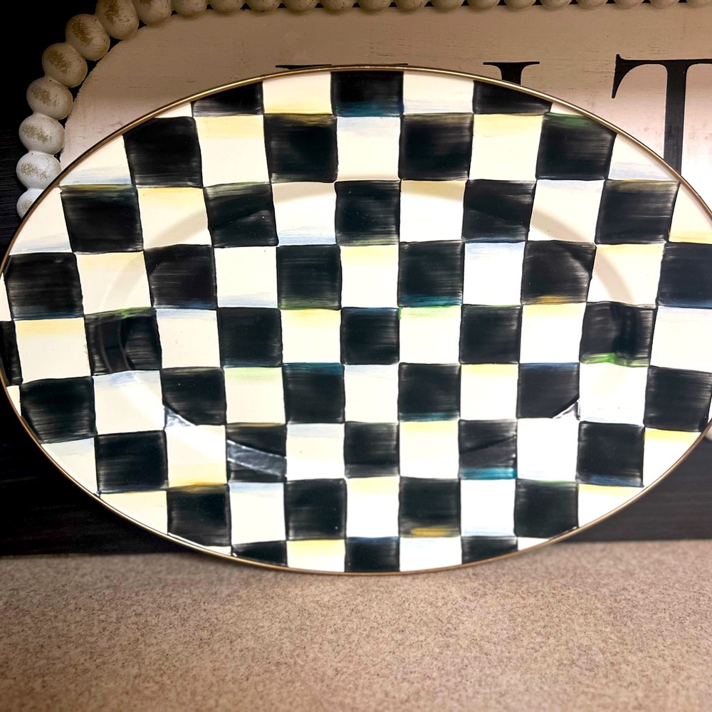 Mackenzie Childs Courtly Check Platter